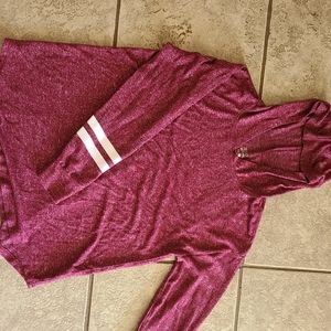 Justice Girls Hooded Long Sleeved Magenta Top